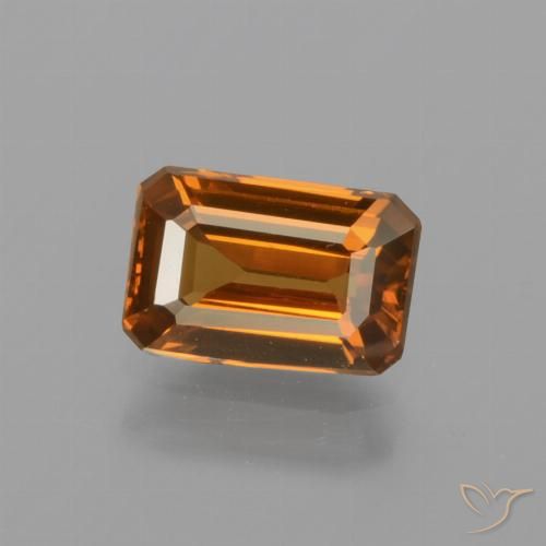 1.28ct Natural Naranja oscuro Circón, corte esmeralda, VVS