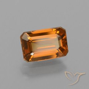 Circón Naranja oscuro natural de 1.28 ct, Corte Octágono / Esmeralda, VVS