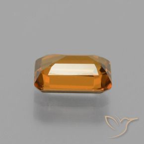 Circón Naranja oscuro natural de 1.28 ct, Corte Octágono / Esmeralda, VVS