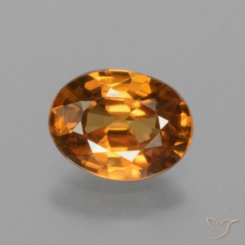 1.62ct Natural Naranja terroso Circón, Ovalada, VVS