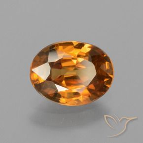 Circón Naranja terroso natural de 1.62 ct, Ovalada, VVS