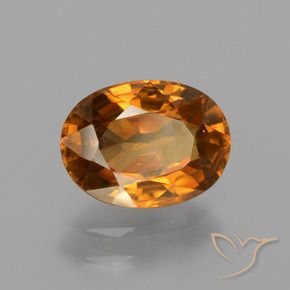 Circón Naranja terroso natural de 1.86 ct, Ovalada, VS
