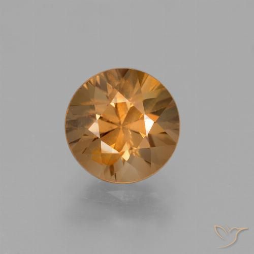 1.97ct Natural Naranja oscuro Circón, Redondo, VVS-VS
