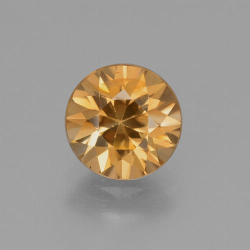 Circón dorado natural de 1,97 ct, corte redondo, VS