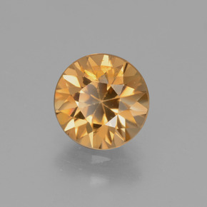 Circón dorado natural de 1,97 ct, corte redondo, VS