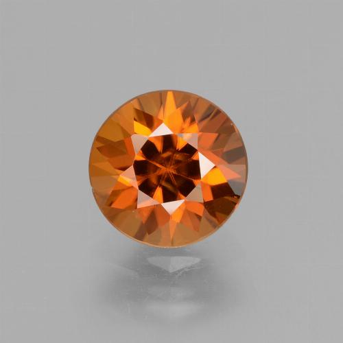Circón Naranja oscuro medio natural de 2.06 ct, Corte Redondo, VS