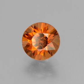 Circón Naranja oscuro medio natural de 2.06 ct, Corte Redondo, VS