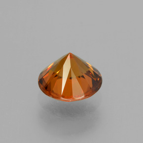 Circón Naranja oscuro medio natural de 2.06 ct, Corte Redondo, VS