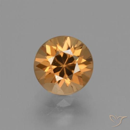 2.04ct Natural Naranja óxido Circón, Redondo, VVS