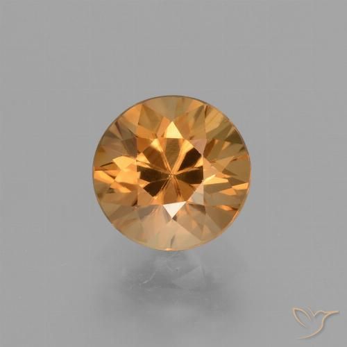 2.09ct Natural Naranja oscuro Circón, Redondo, VVS