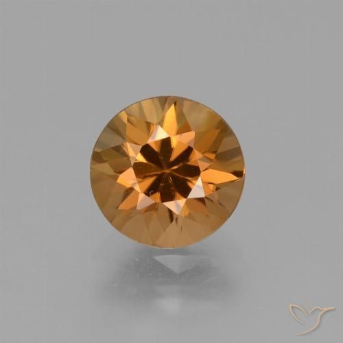 1.91ct Natural Naranja medio Circón, Redondo, VVS-VS