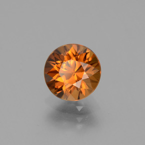 Circón naranja natural de 2,09 ct, corte redondo, VVS-VS