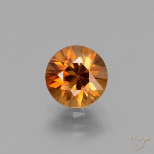 2.09ct Natural Naranja marrón Circón, Redondo, VVS-VS