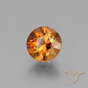 Circón Naranja marrón natural de 2.09 ct, Redondo, VVS-VS