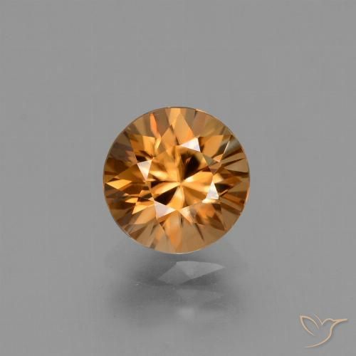 2.19ct Natural Naranja oscuro Circón, Redondo, VVS-VS