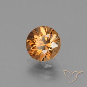 Circón Naranja oscuro natural de 2.19 ct, Redondo, VVS-VS