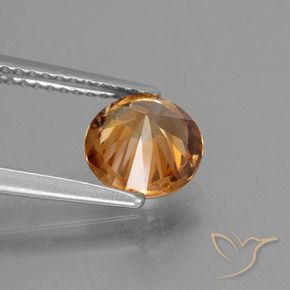 Circón Naranja oscuro natural de 2.19 ct, Redondo, VVS-VS