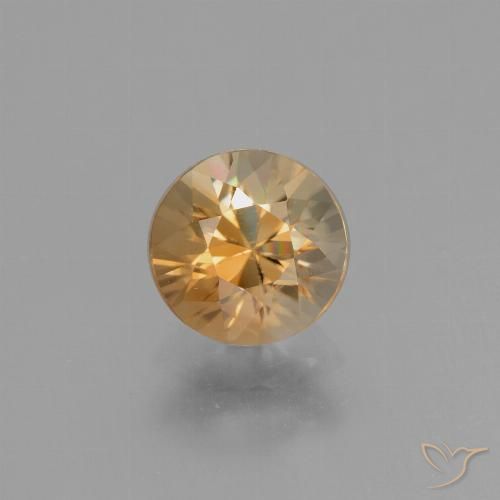 2.01ct Natural Naranja dorado Circón, Redondo, VVS-VS