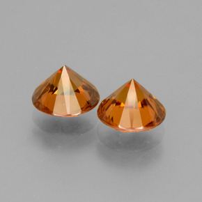 Gemas de Circón Naranja medio natural de 3.88 ct, Corte Redondo, VVS
