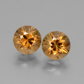 Gemas de circón naranja natural de 3,76 ct, corte redondo, VVS-VS
