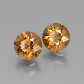 Gemas de circón naranja natural de 3,76 ct, corte redondo, VVS-VS