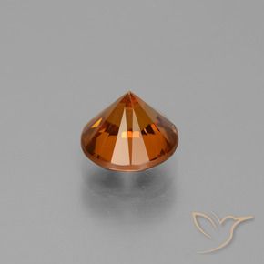 Circón Naranja oscuro medio natural de 1.93 ct, Corte Redondo, VVS-VS