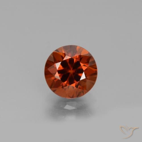 Circón Naranja oscuro natural de 1.81 ct, Corte Redondo, VS
