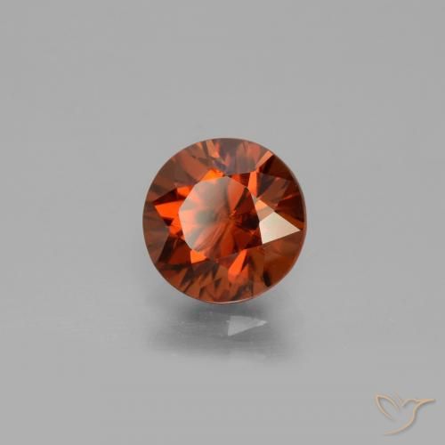 Circón Naranja oscuro natural de 1.81 ct, Corte Redondo, VS
