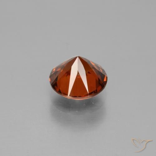 Circón Naranja oscuro natural de 1.81 ct, Corte Redondo, VS