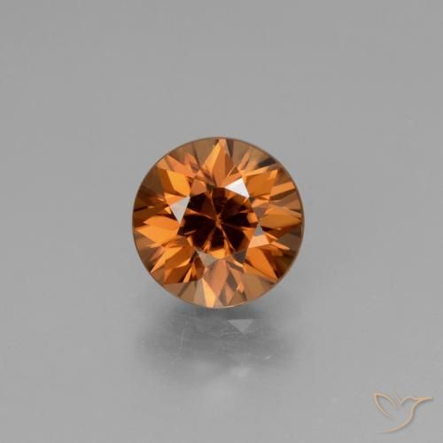 1.87ct Natural Naranja marrón Circón, Redondo, VVS-VS