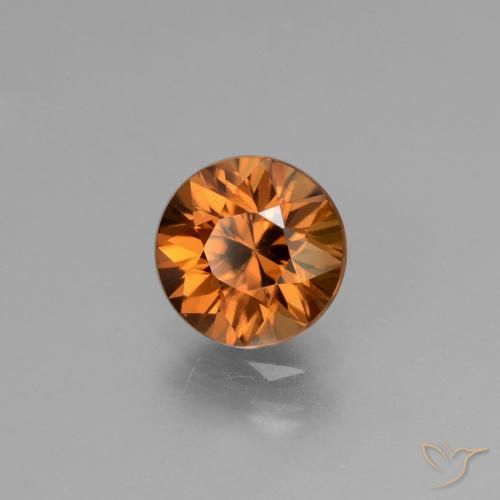 Circón Naranja marrón natural de 1.87 ct, Redondo, VVS-VS
