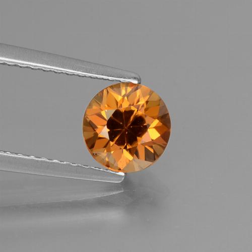 Circón Marrón naranja natural de 1.56 ct, Corte Redondo, VVS-VS