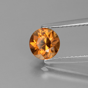 Circón Marrón naranja natural de 1.56 ct, Corte Redondo, VVS-VS