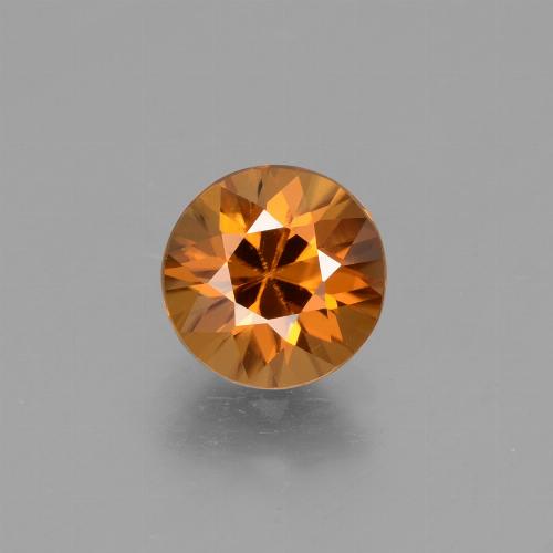 Circón Naranja oscuro natural de 1.92 ct, Corte Redondo, VVS