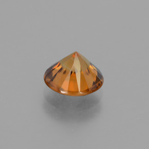 Circón Naranja oscuro natural de 1.92 ct, Corte Redondo, VVS
