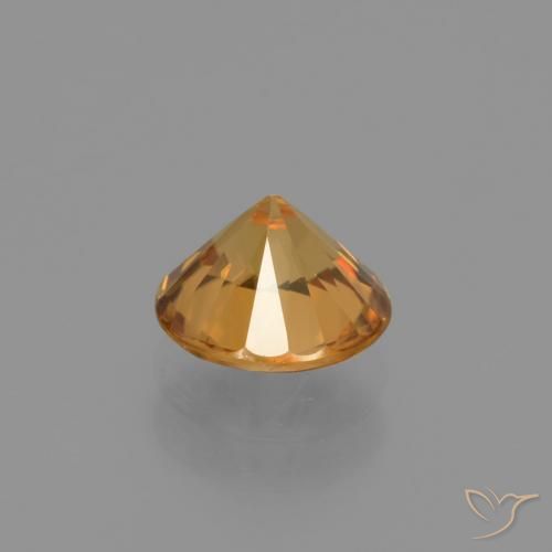 Circón Marrón-oro natural de 1.59 ct, Redondo, VVS-VS