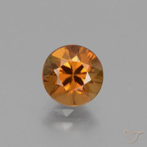 1.60ct Natural Marrón naranja Circón, Redondo, VVS-VS