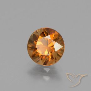 Circón Marrón naranja natural de 1.60 ct, Redondo, VVS-VS