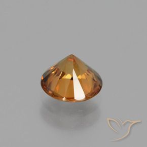 Circón Marrón naranja natural de 1.60 ct, Redondo, VVS-VS