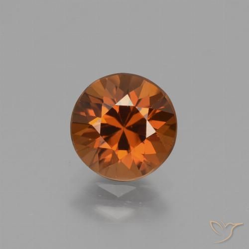 1.67ct Natural Ámbar naranja Circón, Redondo, VVS-VS