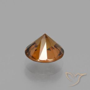 Circón Ámbar naranja natural de 1.67 ct, Redondo, VVS-VS