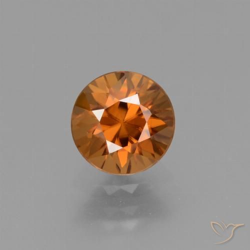 1.66ct Natural Naranja terroso Circón, Redondo, VVS-VS