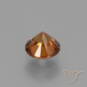 Circón Naranja terroso natural de 1.66 ct, Redondo, VVS-VS
