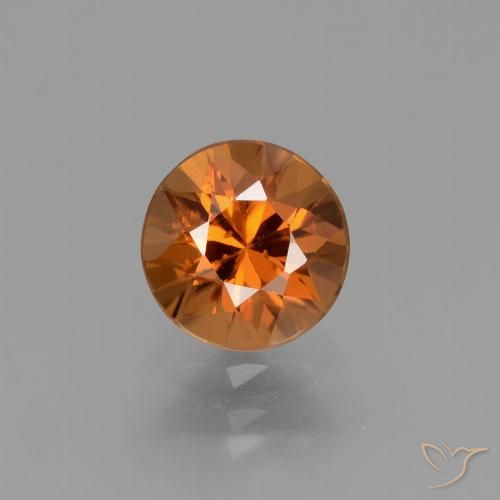 1.60ct Natural Naranja medio Circón, Redondo, VVS