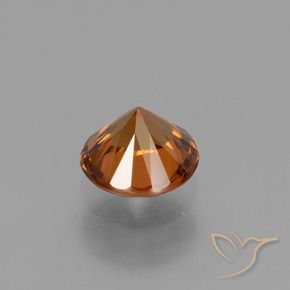 Circón Naranja medio natural de 1.60 ct, Redondo, VVS