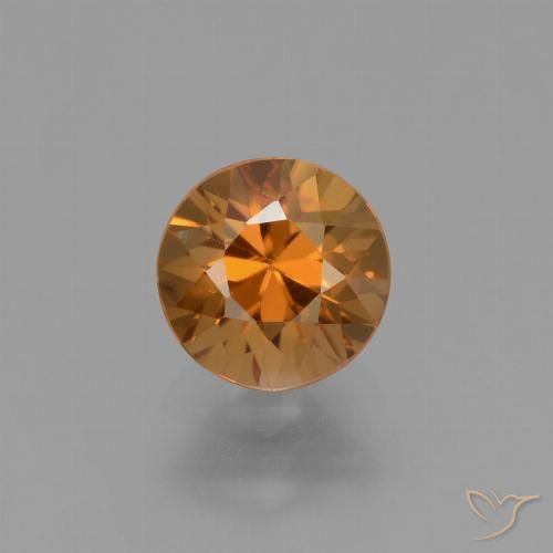 1.71ct Natural Naranja medio Circón, Redondo, VVS-VS