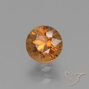 Circón Naranja medio natural de 1.71 ct, Redondo, VVS-VS
