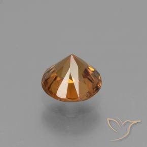 Circón Naranja medio natural de 1.71 ct, Redondo, VVS-VS
