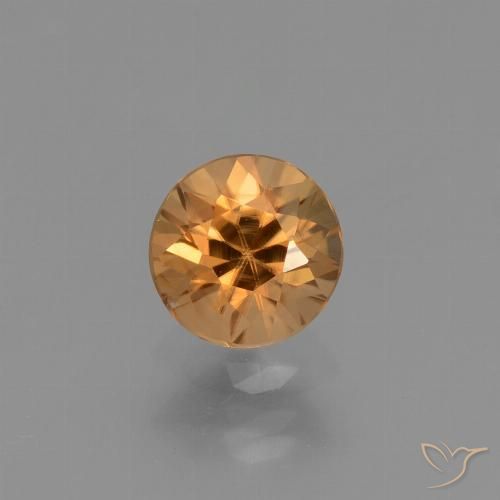 1.32ct Natural Naranja medio Circón, Redondo, VVS-VS