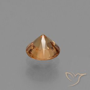 Circón Naranja medio natural de 1.32 ct, Redondo, VVS-VS